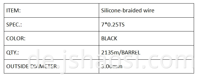 Silicone-braided wire black